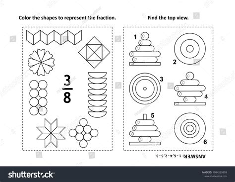 Two Visual Math Puzzles Coloring Pages Stock Vector (Royalty Free ...