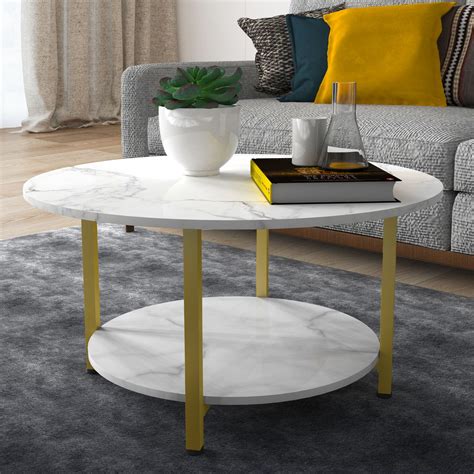 15 The Best Modern Round Faux Marble Coffee Tables