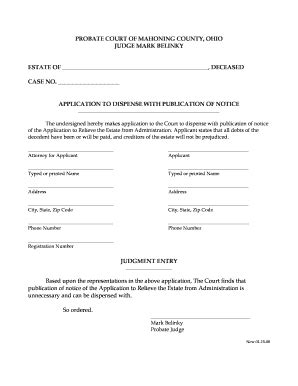 PROBATE COURT OF MAHONING COUNTY, OHIO - Mahoningcountyoh - Fill and ...