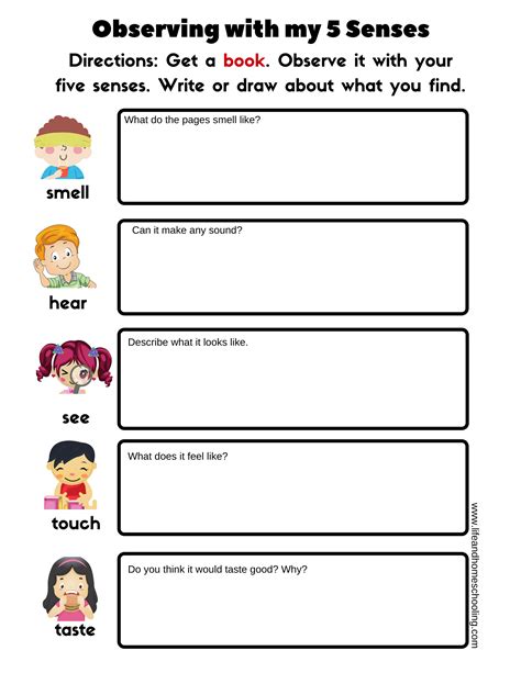 5 Senses Worksheets
