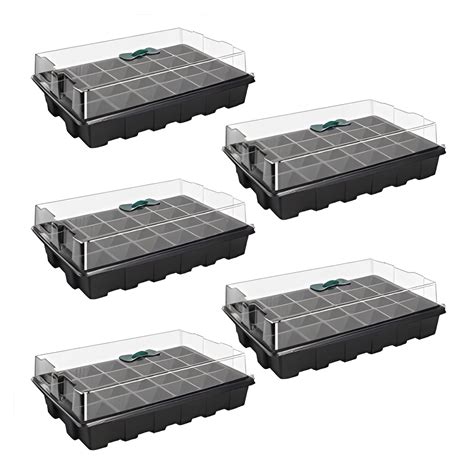 ANGTUO 5 Pack Seed Starter Trays for Planting 120 Cell Plant ...