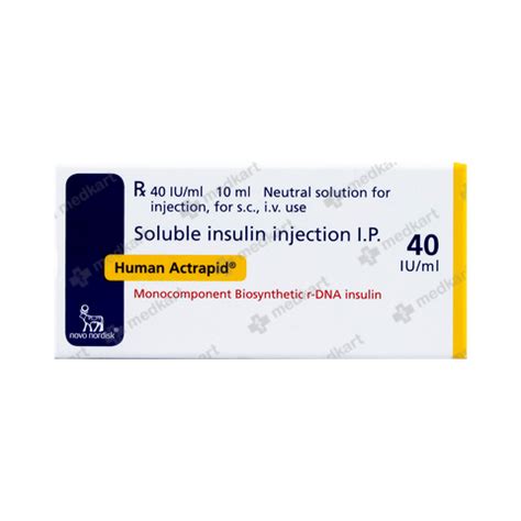 HUMAN ACTRAPID 40IU VIAL 10 ML: Uses, Dosage, Price, Side effects ...