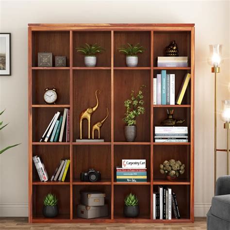 CARPENTRY CART Wooden Solid Sheesham Wood Bookshelf, Book Rack, Book ...