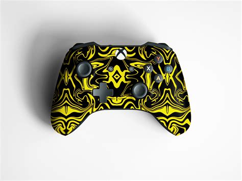 Yellow And Black Abstract Liquid Matte Finish Controller Skin – Skinly