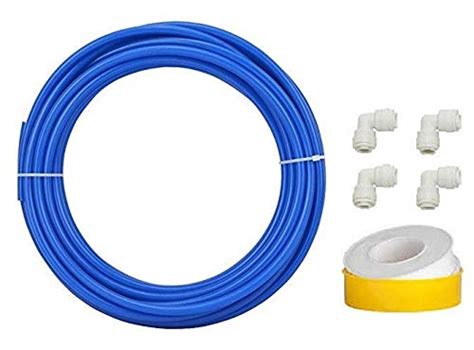 RRPURE 10 Mtrs. 3/8" Blue RO Pipe with 4 Pcs. 3/8" x3/8" Quick Connect ...