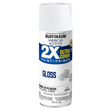 White, Rust-Oleum American Accents 2X Ultra Cover Gloss Spray Paint- 12 ...