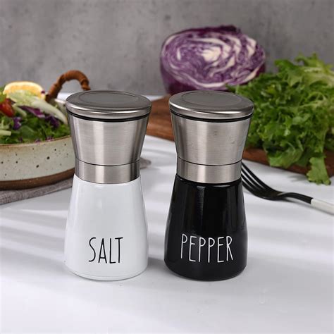 Buy Wartter Stainless Steel Salt & Pepper Grinders Refillable Set - Two ...