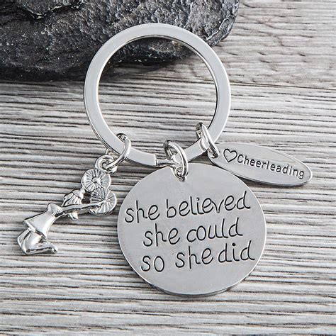 Buy Sportybella Cheer Keychain- Girls Cheerleading She Believed She ...