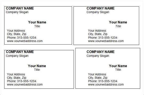 Calling Card Sample Layout 的图像结果