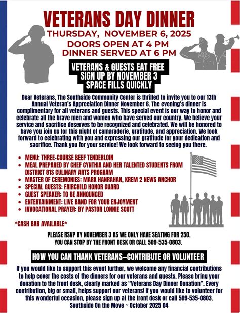 13th Annual Veteran’s Dinner, 3151 E 27th Ave, Spokane, 6 November 2025 ...