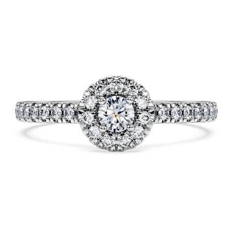 Eternity halo solitaire ring, Lab-grown diamonds 0.45 ct tw, Round ...