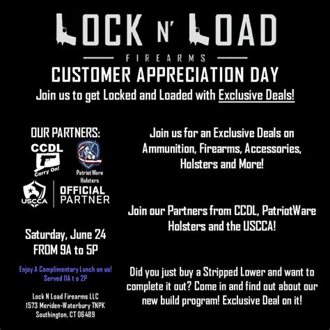 Lock N Load Firearms LLC, Customer Appreciation Day this Saturday, June ...