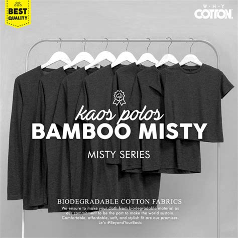 Jual Kaos Polos Katun Bambu Misty WHYCOTTON UNISEX (Cotton Bamboo ...