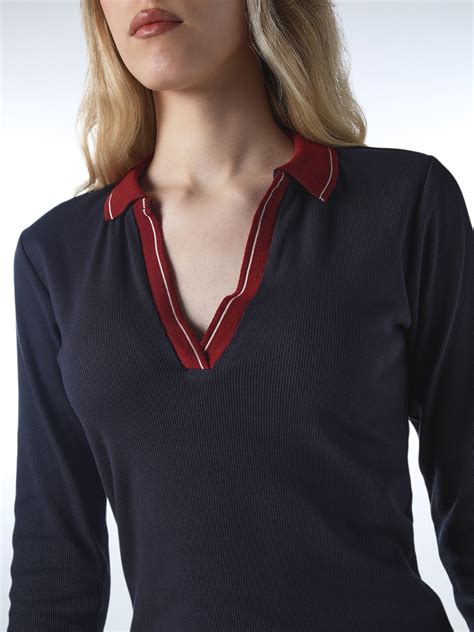 Contrast Collar V-Neck Polo