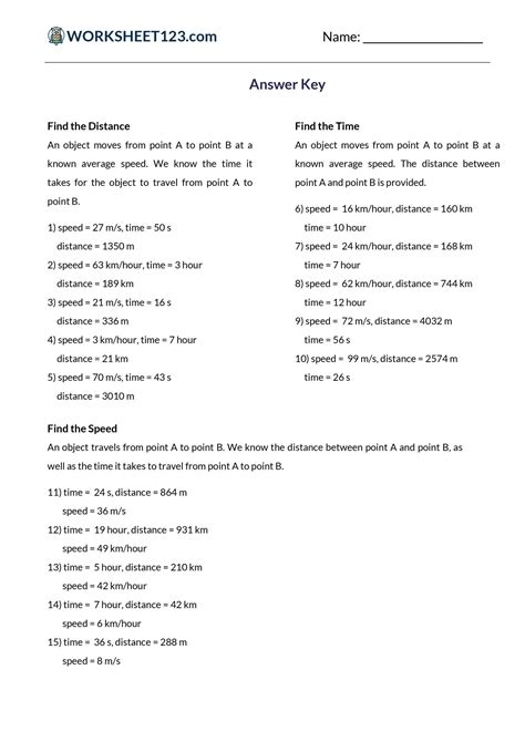 Image result for Calculating Speed Distance Time Worksheet