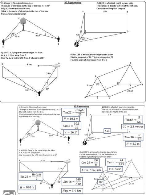 Image result for Trigonometry 3D Shape Word Problems
