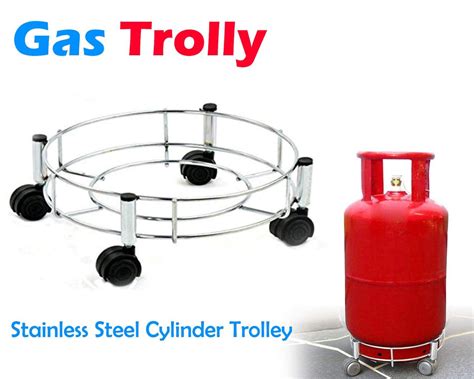 Stainless Steel Gas Cylinder Trolley — DeoDap