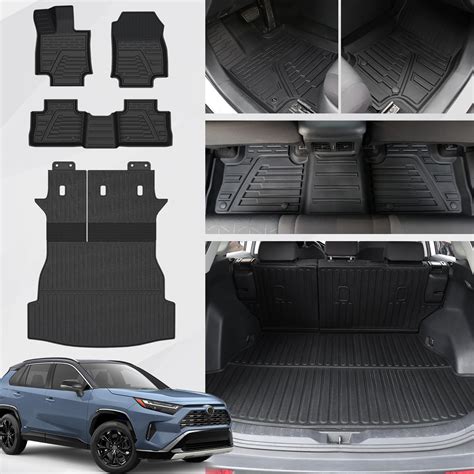 Floor Mat Trunk Mat with Backrest Mat 2-in-1 for 2019-2024 Toyota RAV4 ...