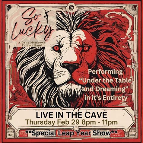 So Lucky - A Dave Matthews Tribute Band wsg Mike and Mark, The Cave at ...