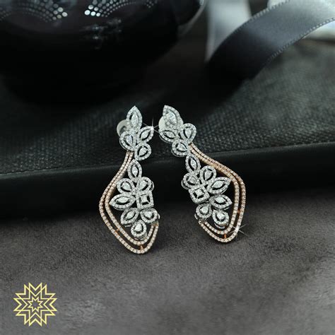 Buy Real Diamond Earrings Online | Real Diamond Earrings by Manubhai.