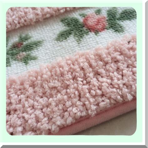 Dakota Fields BlushPetal Non-Skid Shaggy Bath Mat Set - Soft Floral ...