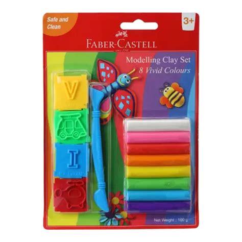 Faber-Castell 8 Mod Clay 100 G With Toys Blister-(120893) – Rolloverstock