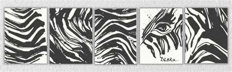 Zebra Wall Art, Set Of 5 – Myindianthings