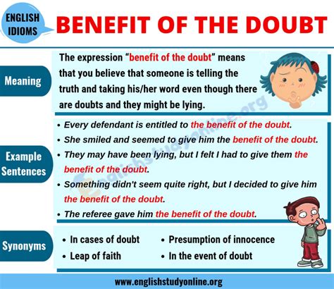 Benefit of the Doubt: Meaning, Useful Examples with Synonyms List in ...