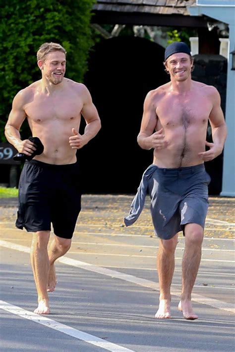 Shirtless Charlie Hunnam & Garrett Hedlund Run in Hawaii