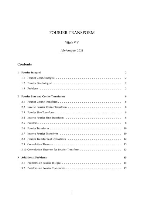 Module V Notes - FOURIER TRANSFORM - July/August Vijesh V V 1 Fourier ...