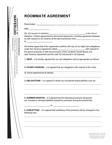 40+ Free Roommate Agreement Templates & Forms (Word, PDF)