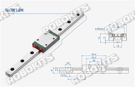 LM Guideways Miniature linear guide linear slider 400mm MGN12 +MGN12H ...