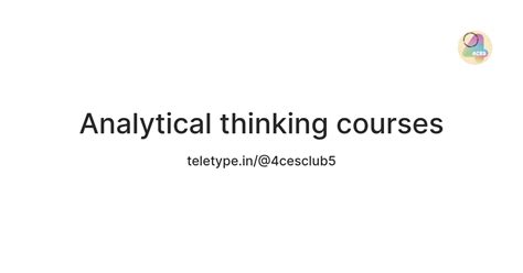 Analytical thinking courses — Teletype