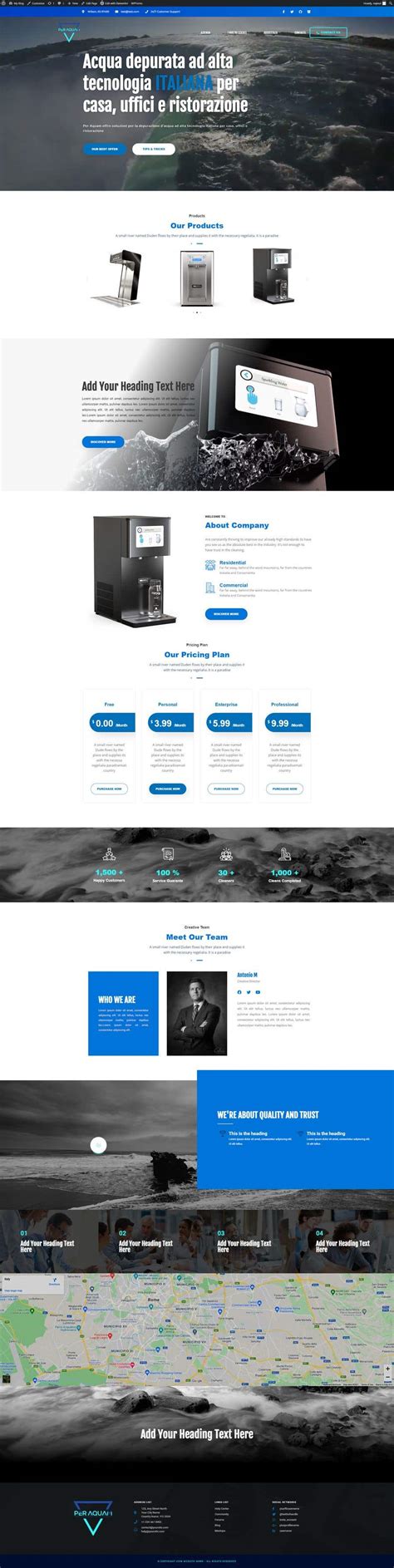 I need a responsive Wordpress website for a water treatment company ...