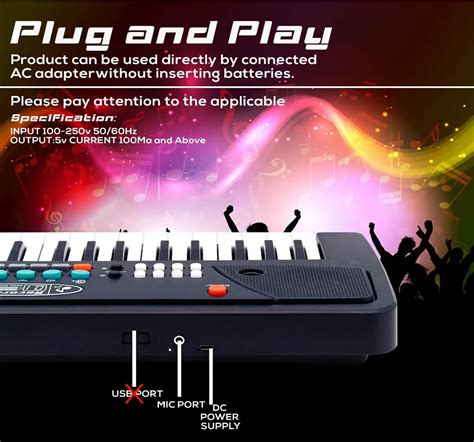 Buy Papafun 49 Key Black Piano, Learning & Musical Toy, 3Y+ Online ...