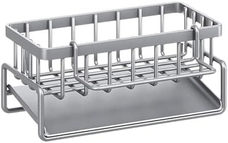 BITVIXEN Matte Black Metal Sink Caddy Organizer | Auto-Draining Sponge ...