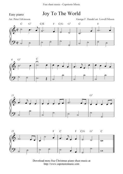 Easy Sheet Music For Beginners: Easy free Christmas piano sheet music ...