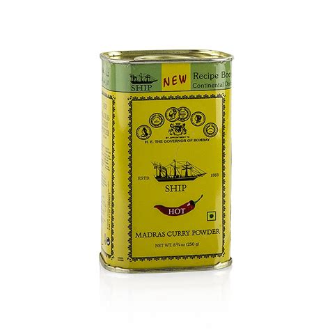 Curry powder Madras hot, yellow can, Poonjiaji, 250 g, can | GOURMET ...