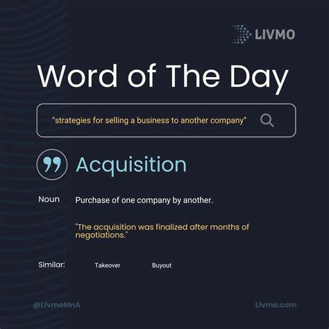 How to deal with M&A: a word of the day | Livmo posted on the topic ...
