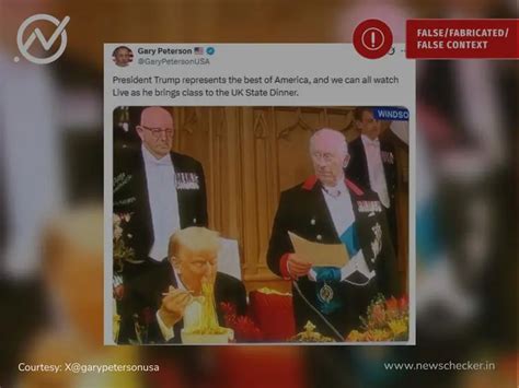 Fact Check: Fake Image Of Trump Slurping Spaghetti During King Charles ...