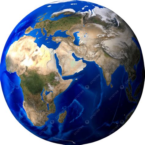 Realistic 3d Globe Showing Africa Europe And Asia, 3d Earth, Planet Globe, World Map PNG ... - map of africa europe and asia