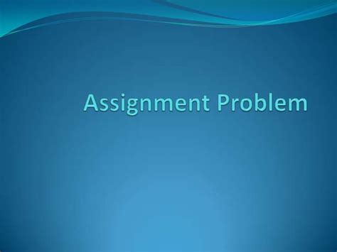 Image result for Assignment Problem Model
