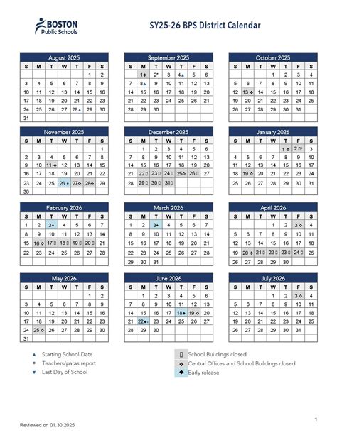 Boston Public Schools Calendar 2025-2026 | Academic Schedule