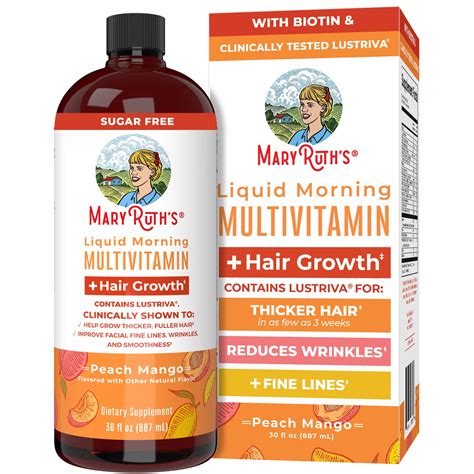 Liquid Morning Multivitamin + Hair Growth Vitamin Supplement – MaryRuth ...