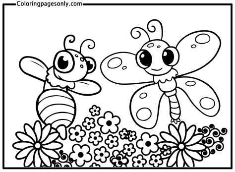 Bees And Butterflies Coloring Pages at Cory Tack blog