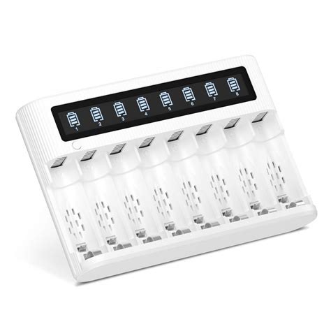 Buy EBL 8 Slot LCD Battery Charger for AA AAA Ni-MH Ni-CD Rechargeable ...