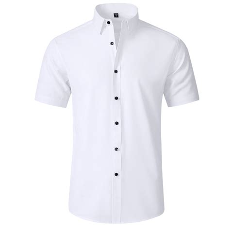 Men's Short Sleeve Wrinkle Free Shirt Button Down Casual Summer Dress ...