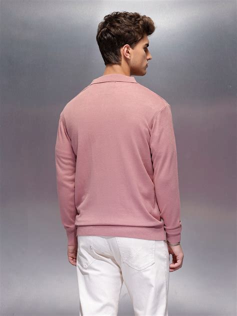 Men's Casual Slim Fit Sweater | Pink – Wrogn