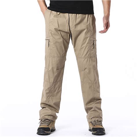 snilers Big and Tall Cargo Pants Men Elastic Waist Straight Leg Khaki ...