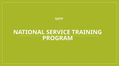 Image result for National Service Training Program 2